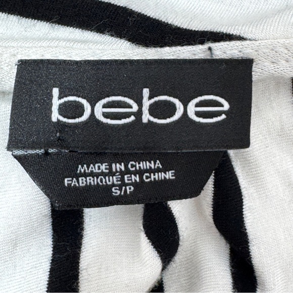 Y2K Bebe Striped Faux Wrap High Low Maxi Dress Sundress White Black Small - Picture 10 of 12